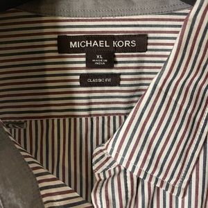 Michael Kors Classic Fit Striped Button Shirt Size XL